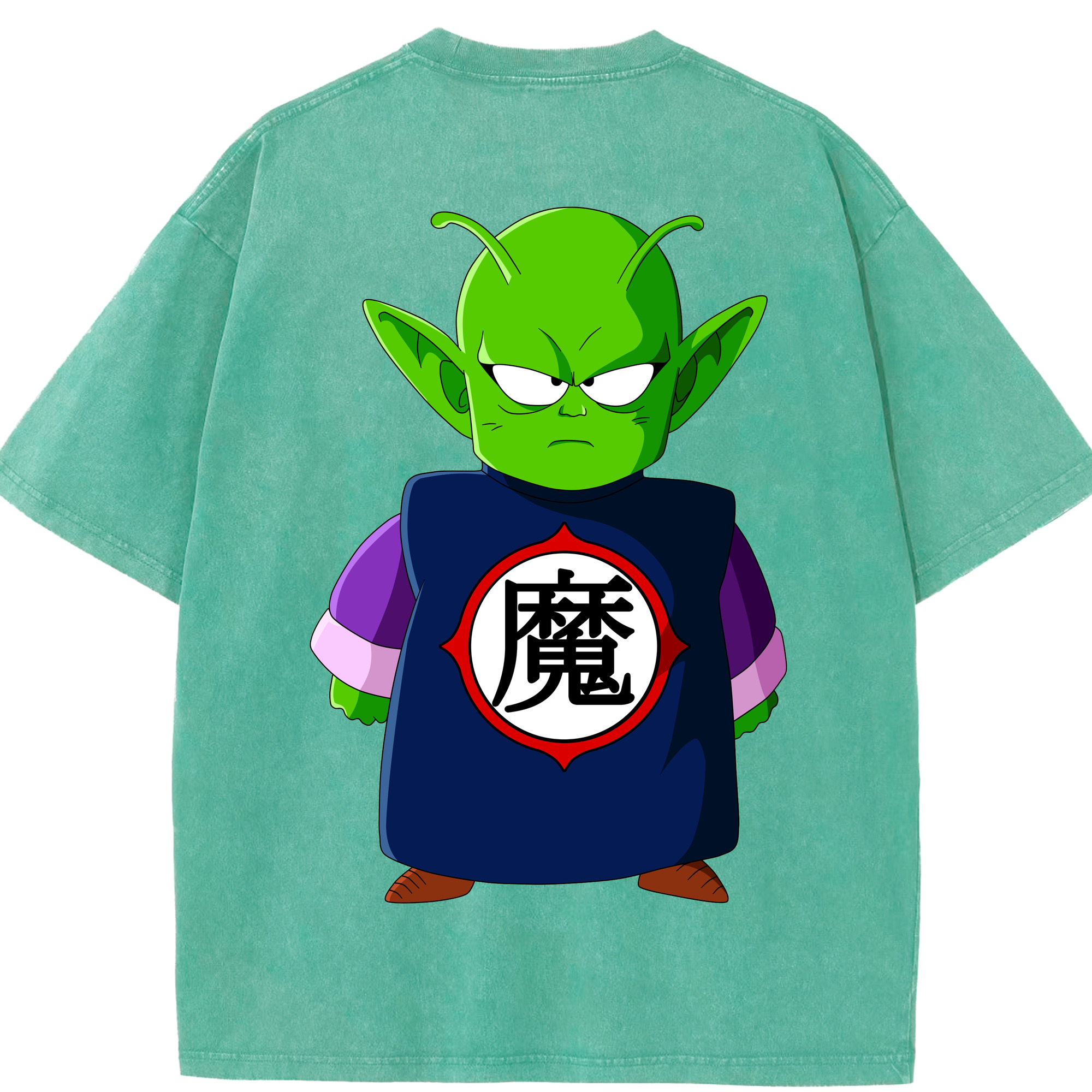 （画像用） ドラゴンボール ピッコロ DRAGON BALL Piccolo 綿100% ヴィンテージ風 半袖Tシャツ（背面プリント）